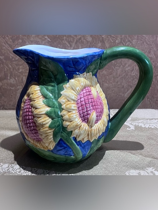 Sunflower Ceramic Pitcher - Picture 2 of 7